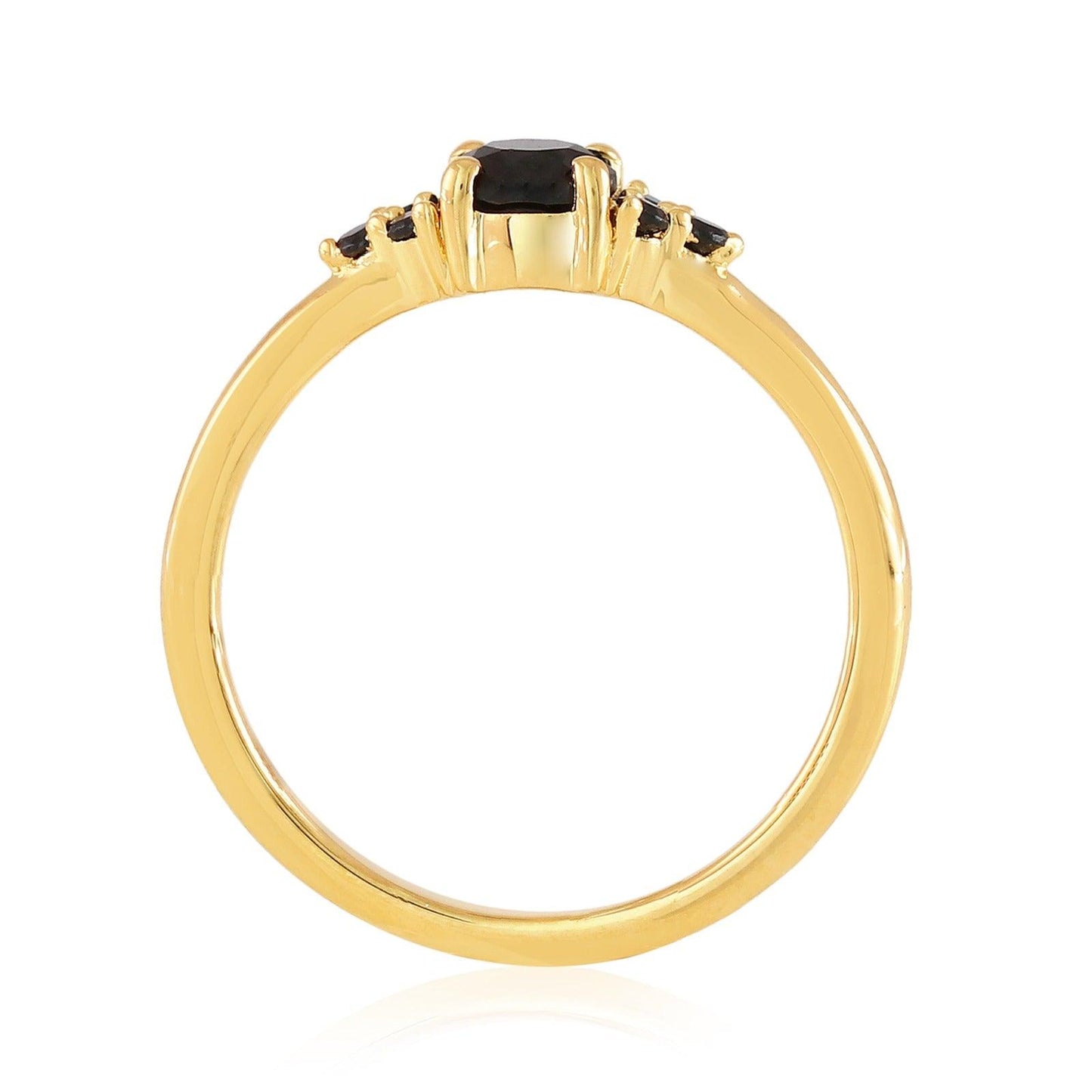 Cluster Black Spinel Ring 18k Gold Vermeil