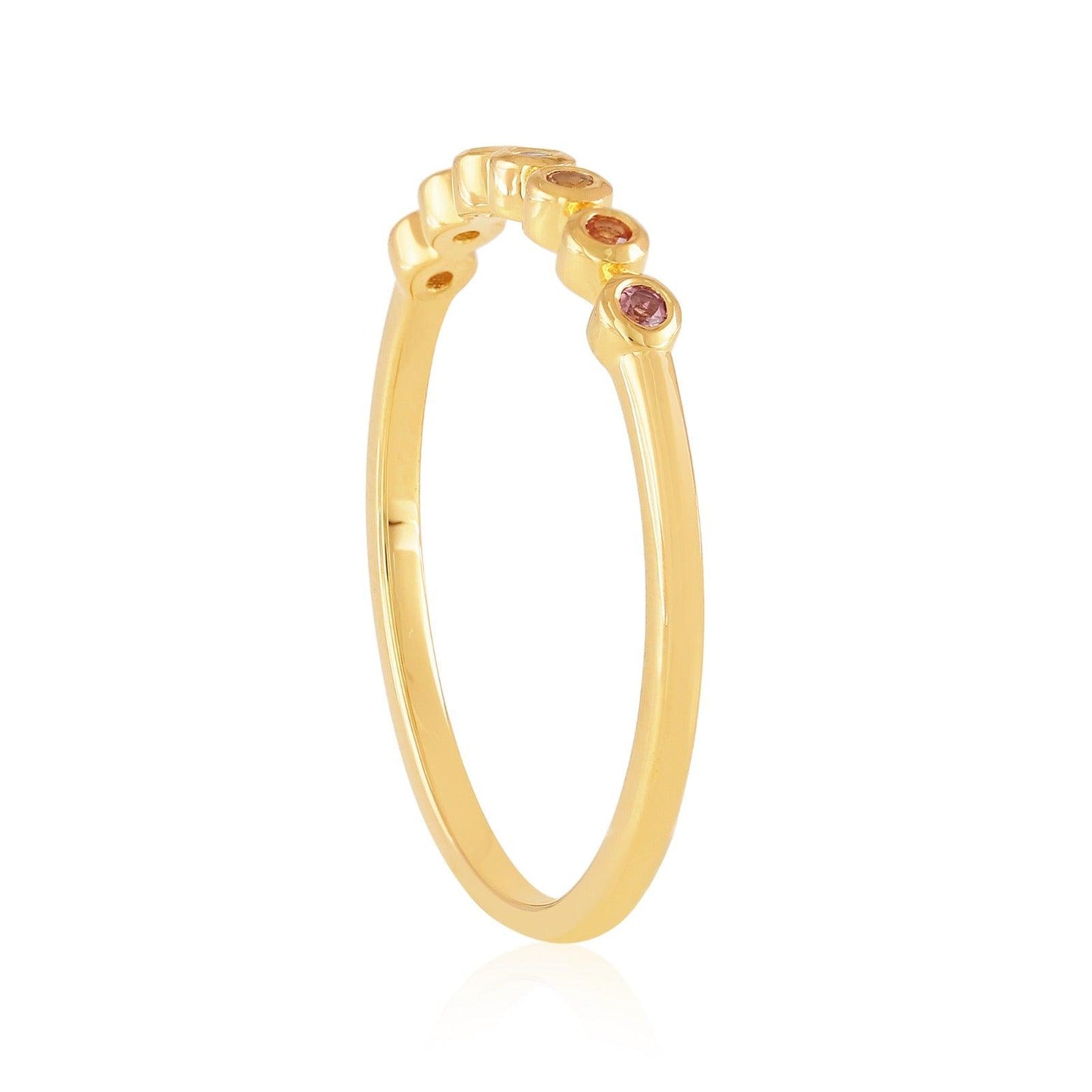 Rainbow Gemstone Ring 18k Gold Vermeil