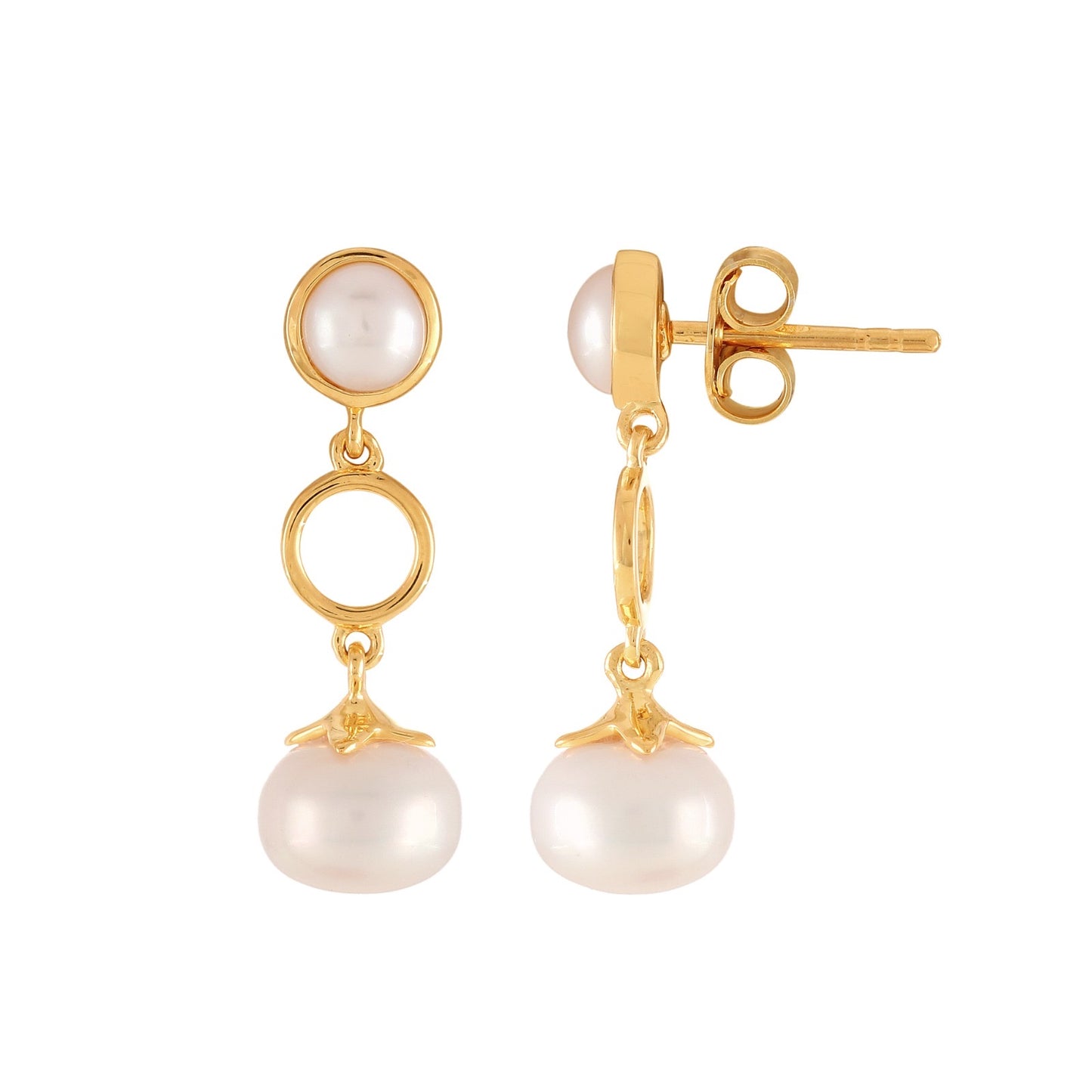 Myra Pearl Dangler Earrings 18k Gold Vermeil