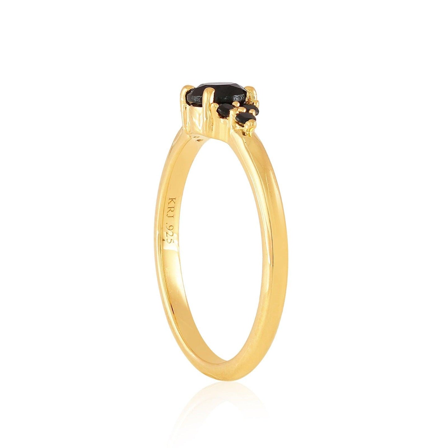 Cluster Black Spinel Ring 18k Gold Vermeil