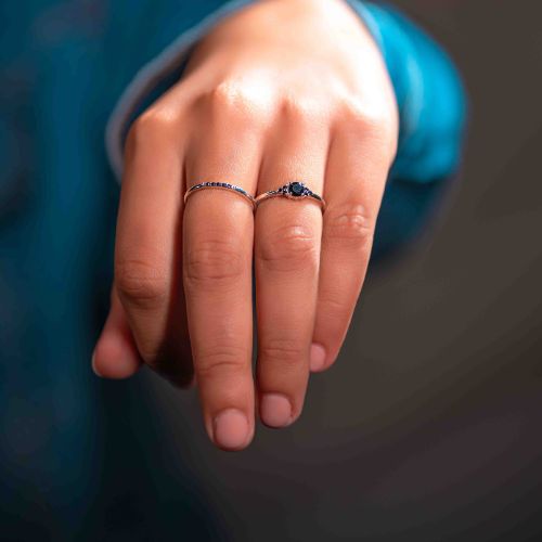 Cluster Black Spinel Ring 18k Gold Vermeil