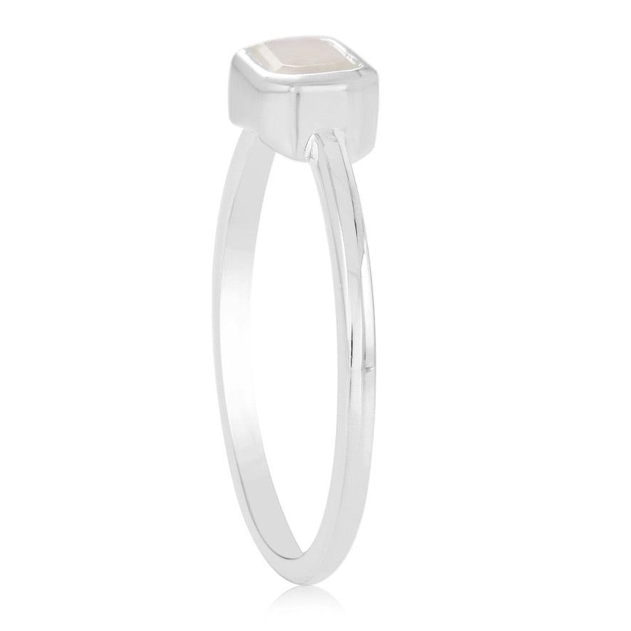Moonstone Octagon Ring - Sterling Silver