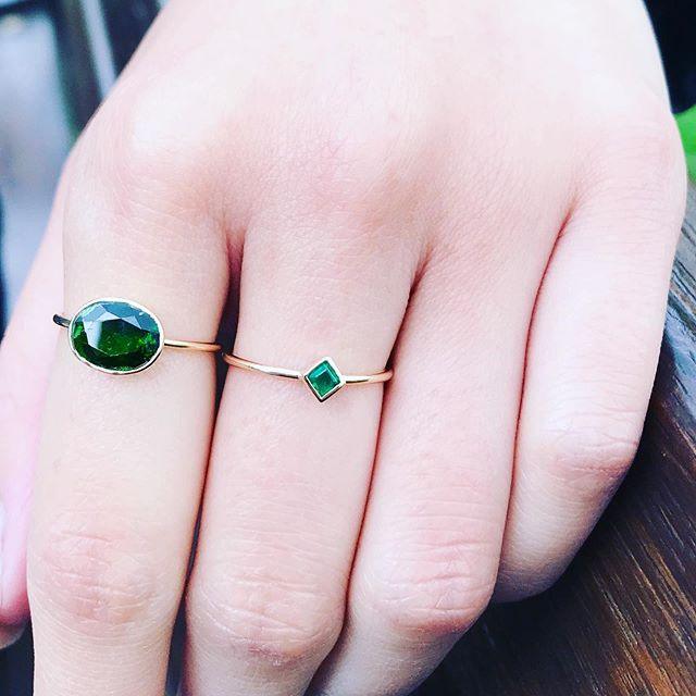 Chrome Diopside Ring - 9ct Gold