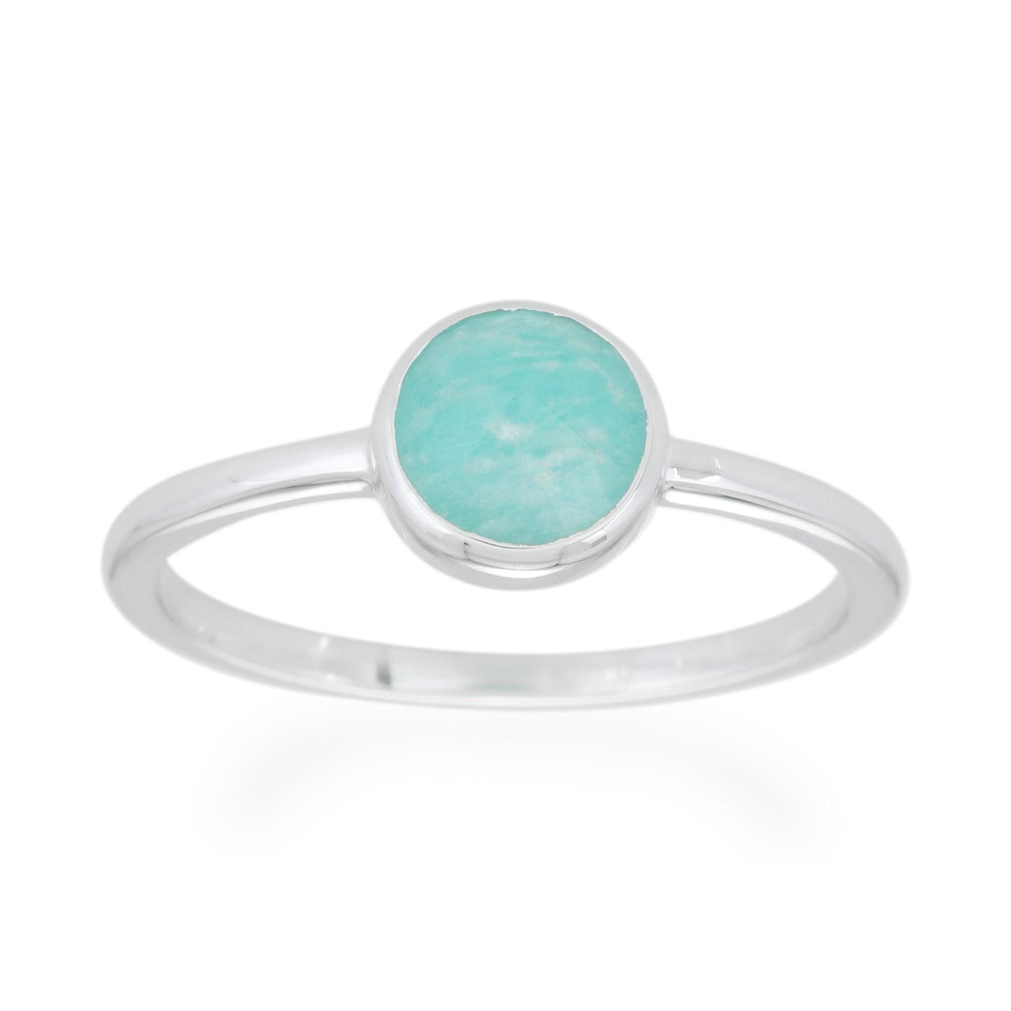 Amazonite Rose Cut Ring - Sterling Silver