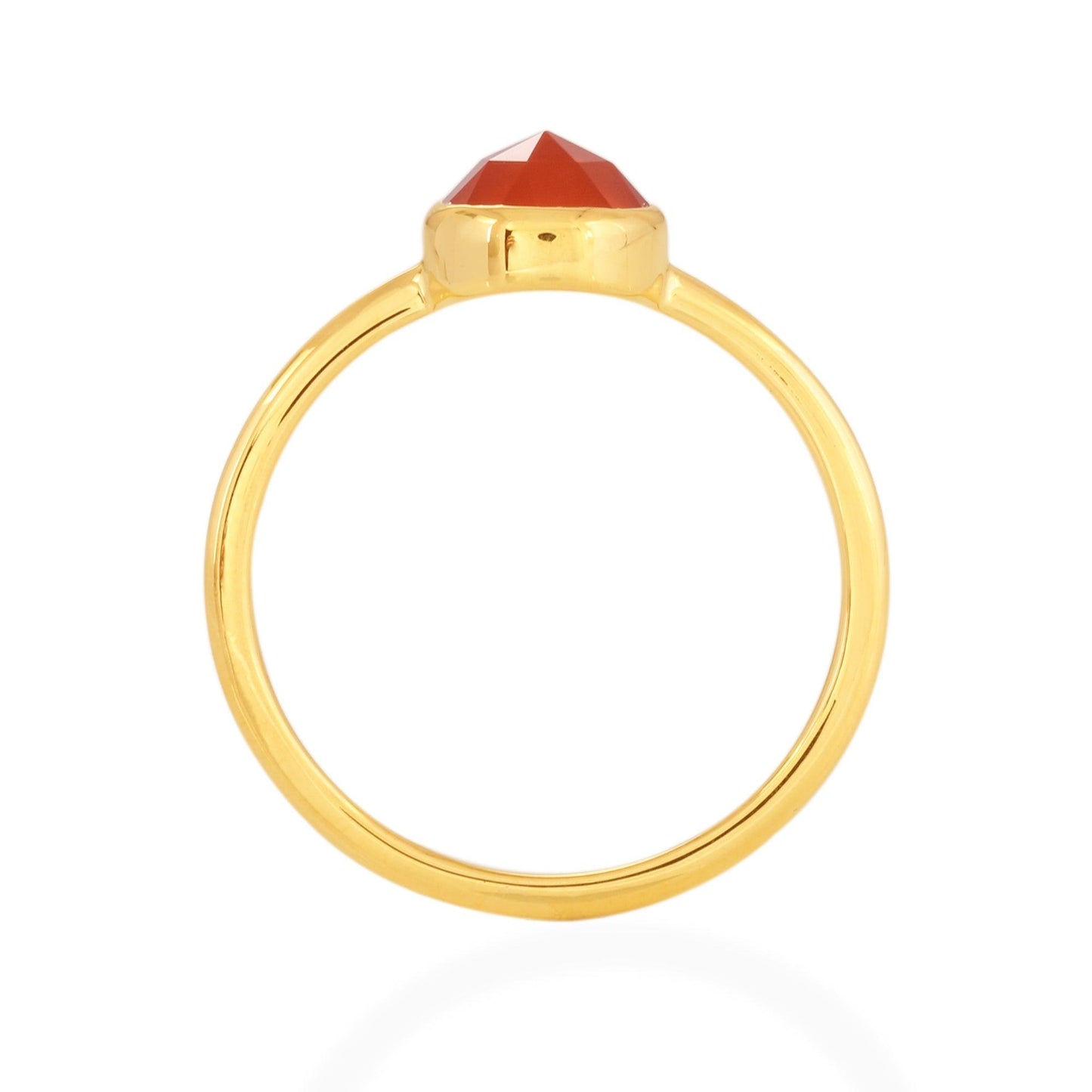 Carnelian Rose Cut Ring - 18k Gold Vermeil