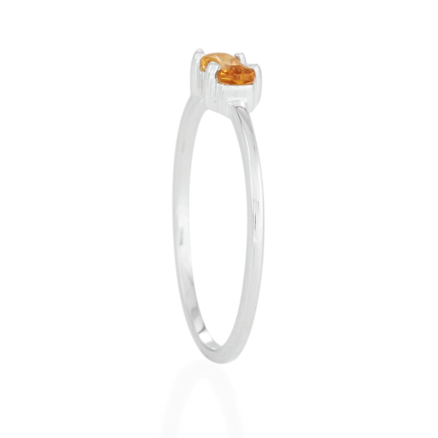 Citrine Baguette Ring - Sterling Silver