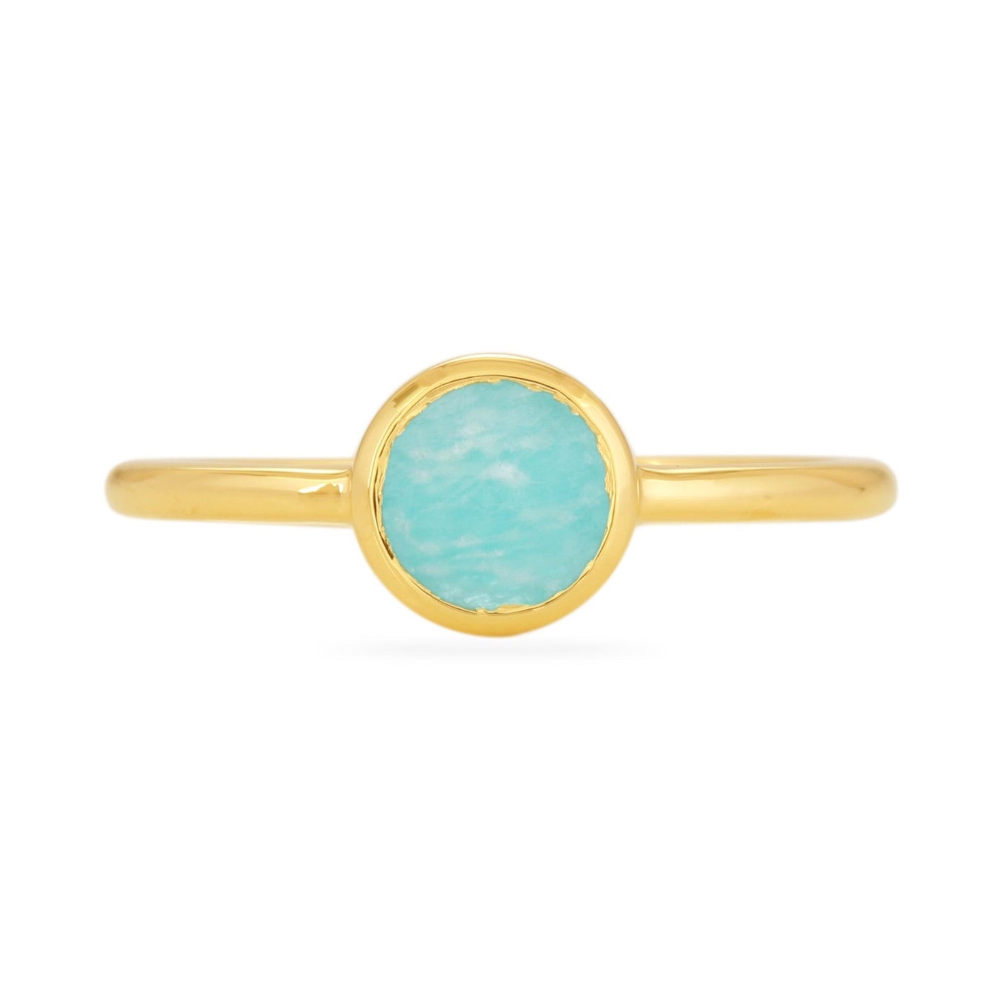 Amazonite Rose Cut Ring - 18k Gold Vermeil