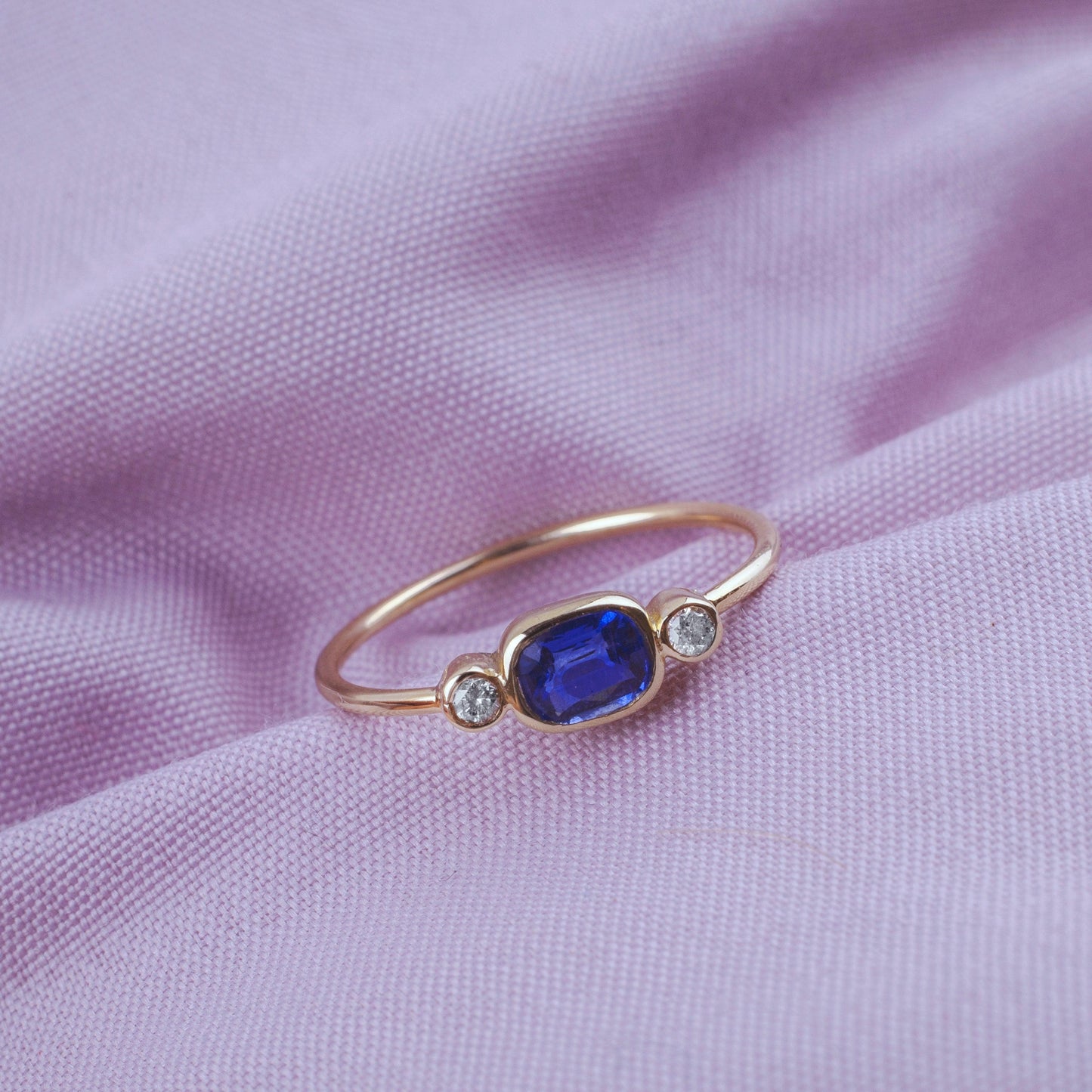 Midnight Kyanite & Diamond Ring - 9ct Gold