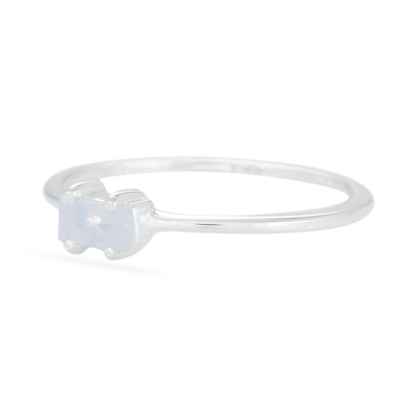 Moonstone Baguette Ring - Sterling Silver