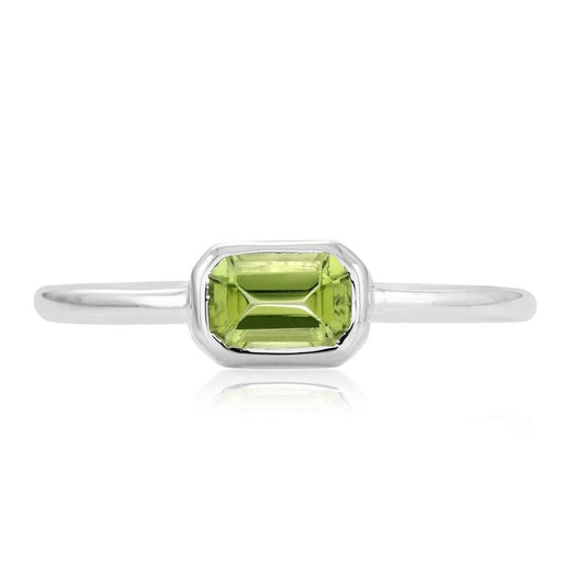 Peridot Octagon Ring - Sterling Silver