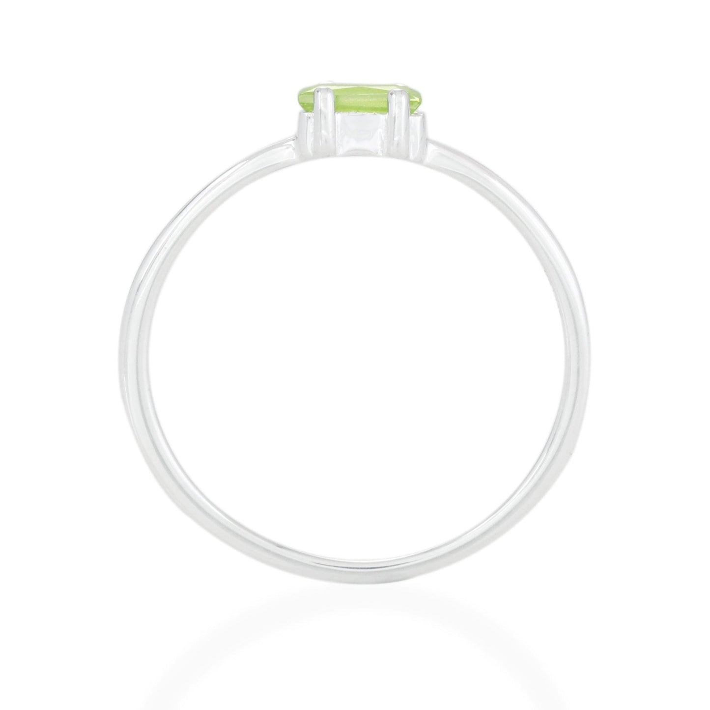 Peridot Baguette Ring - Sterling Silver