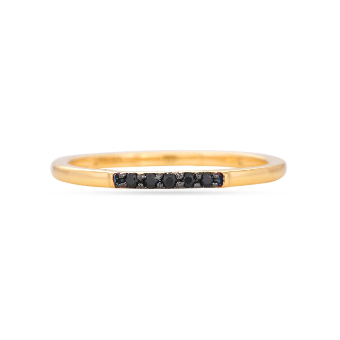 BLACK SPINEL 5 STONE RING - 18K GOLD VERMEIL