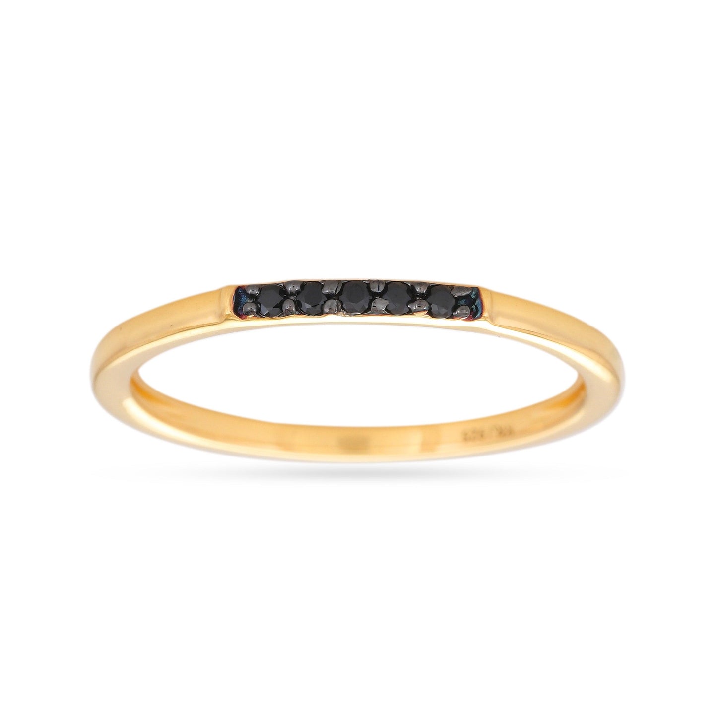 BLACK SPINEL 5 STONE RING - 18K GOLD VERMEIL