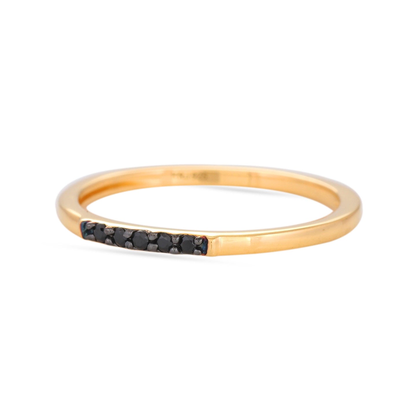 BLACK SPINEL 5 STONE RING - 18K GOLD VERMEIL
