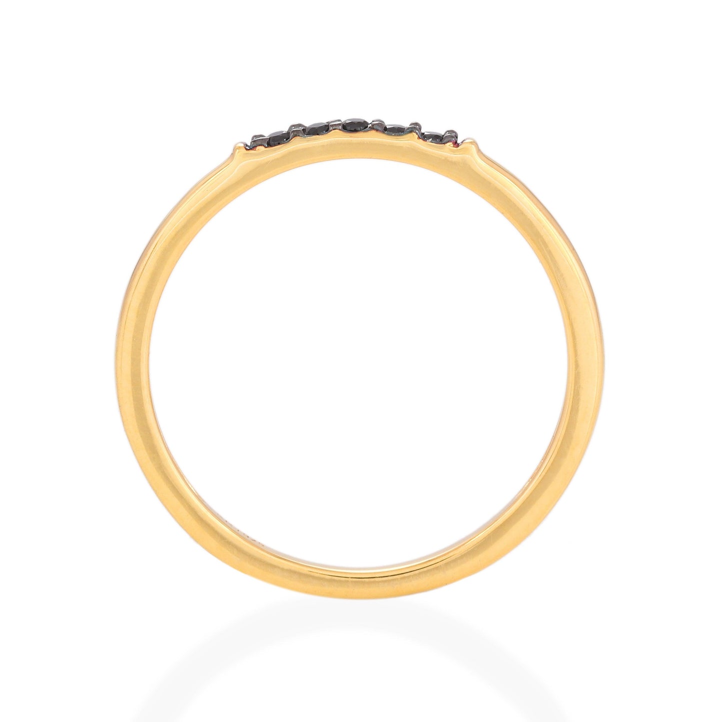 BLACK SPINEL 5 STONE RING - 18K GOLD VERMEIL