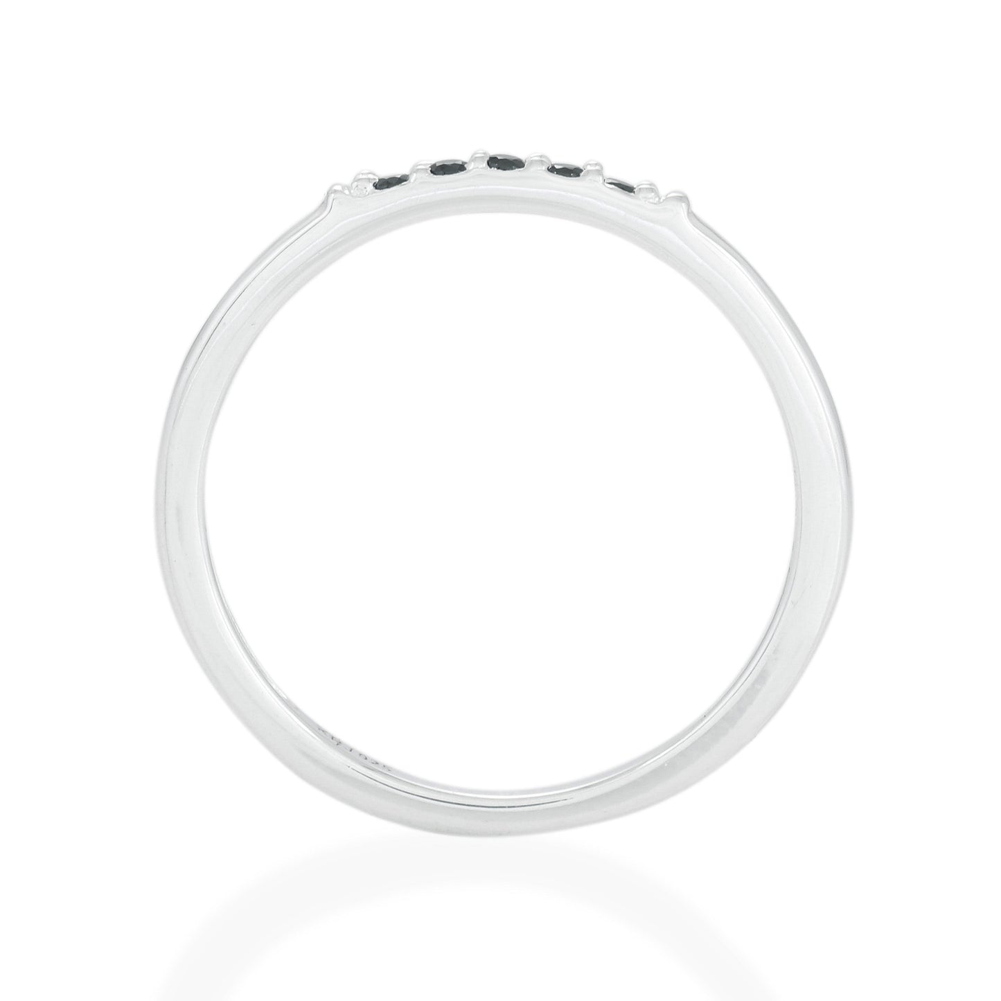 BLACK SPINEL 5 STONES RING - STERLING SILVER