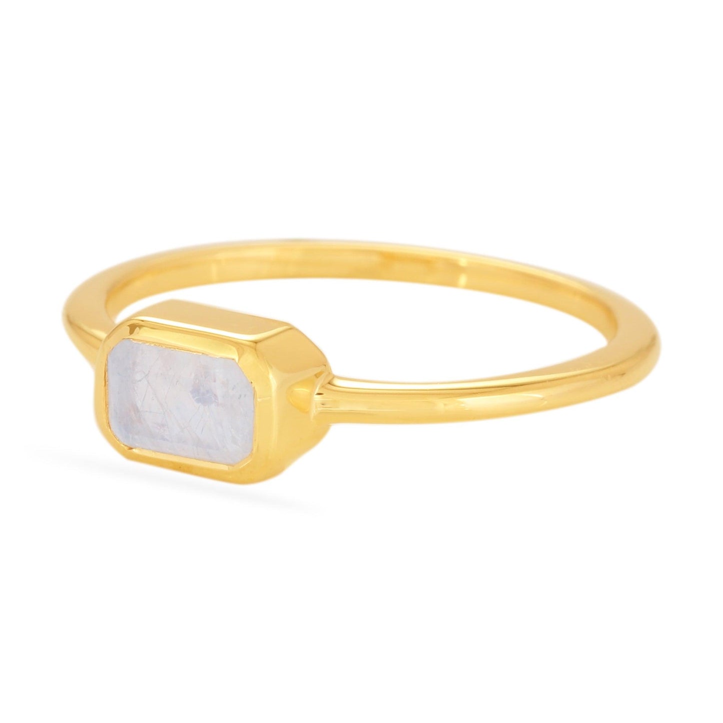 Moonstone Octagon Ring - 18k Gold Vermeil