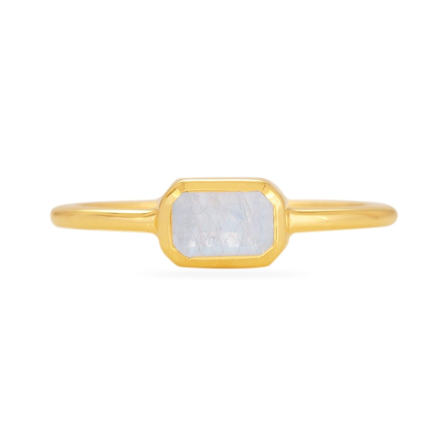 Moonstone Octagon Ring - 18k Gold Vermeil