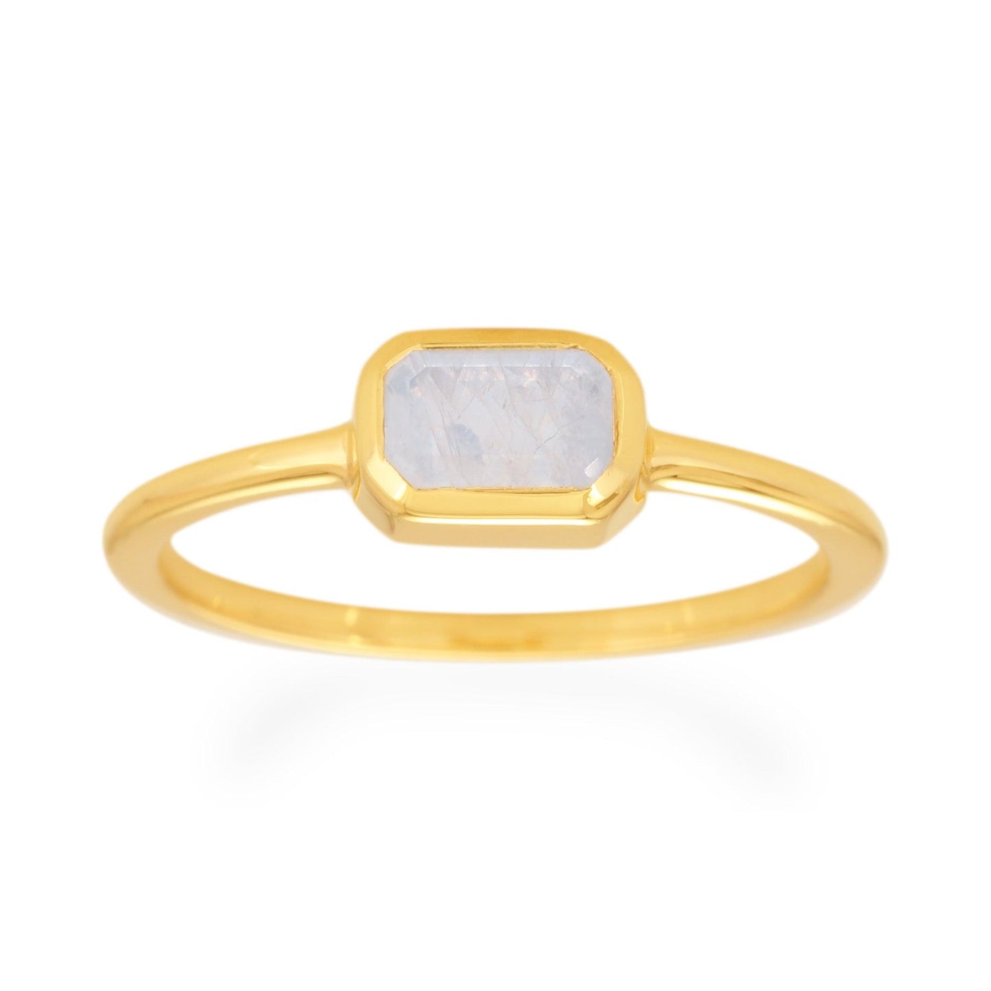 Moonstone Octagon Ring - 18k Gold Vermeil