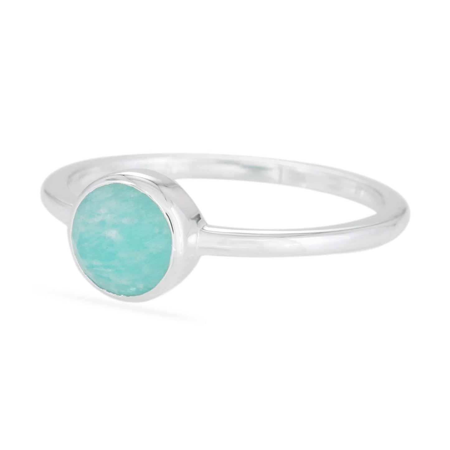 Amazonite Rose Cut Ring - Sterling Silver