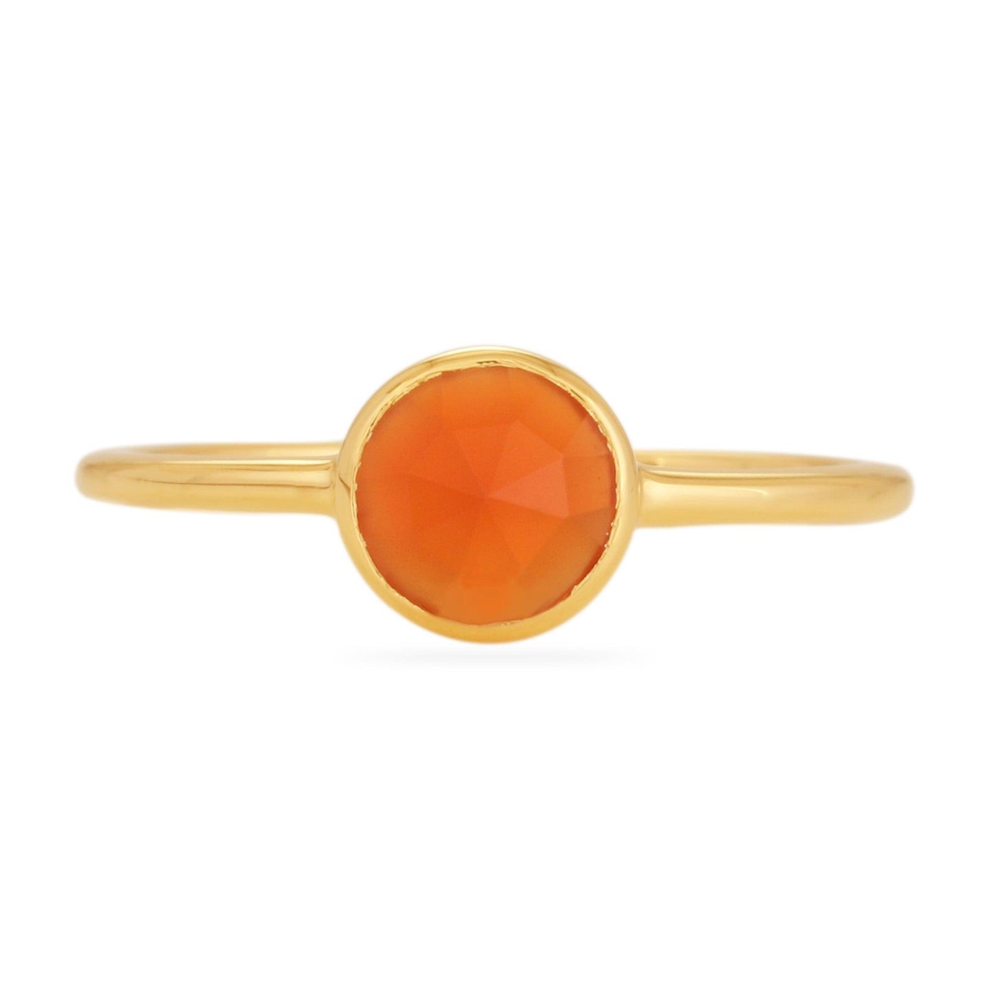Carnelian Rose Cut Ring - 18k Gold Vermeil