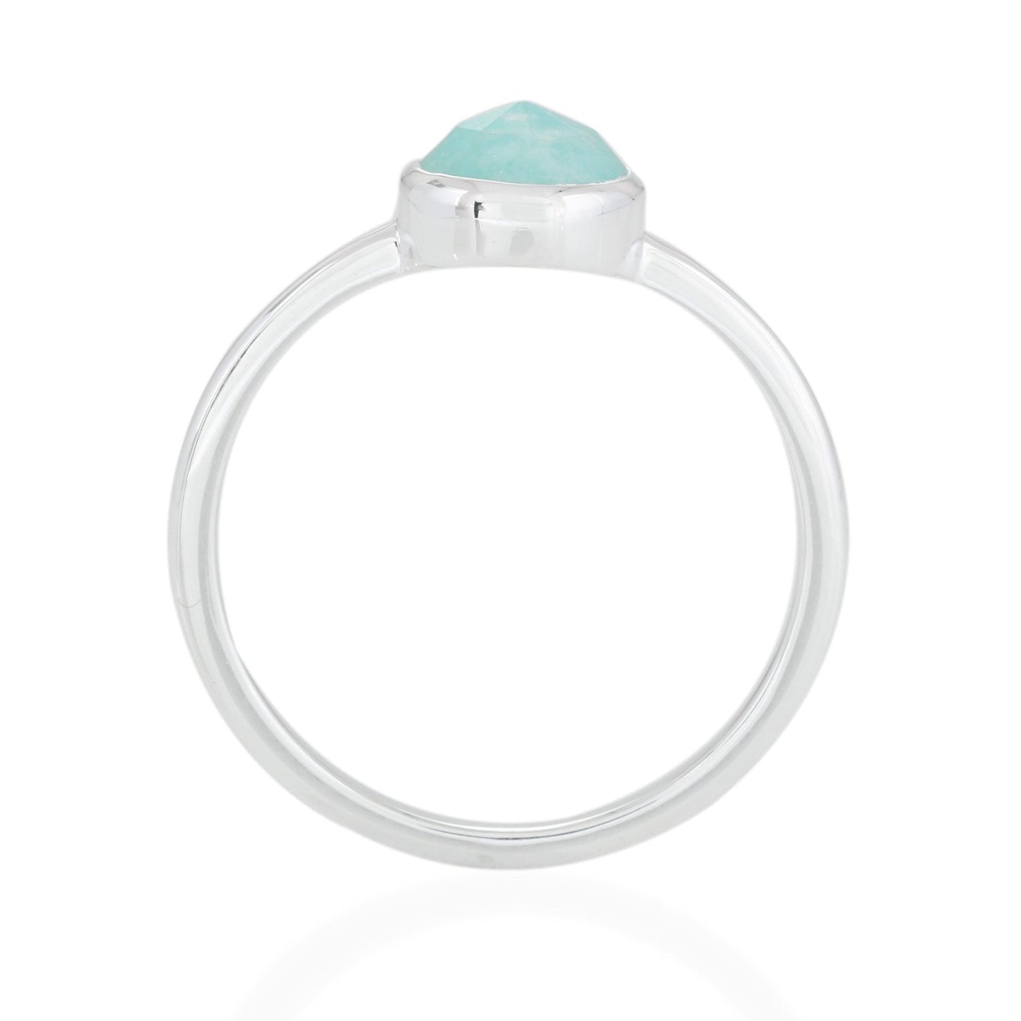 Amazonite Rose Cut Ring - Sterling Silver