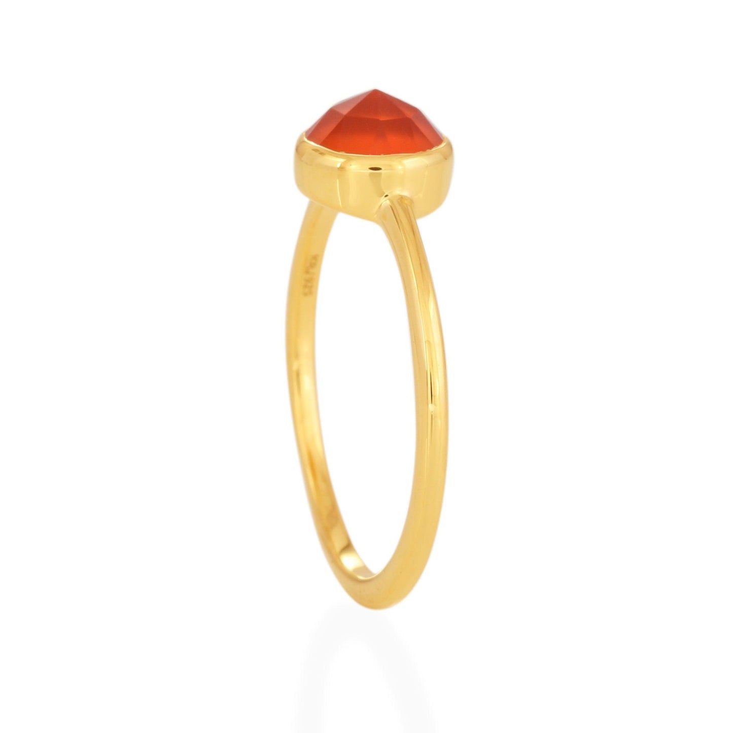 Carnelian Rose Cut Ring - 18k Gold Vermeil
