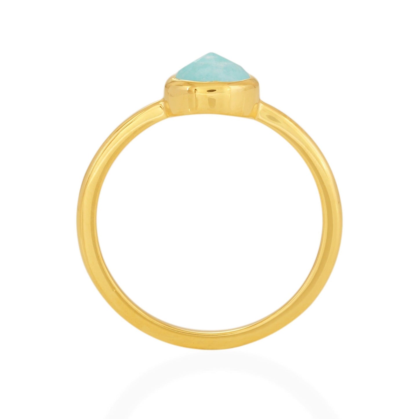 Amazonite Rose Cut Ring - 18k Gold Vermeil