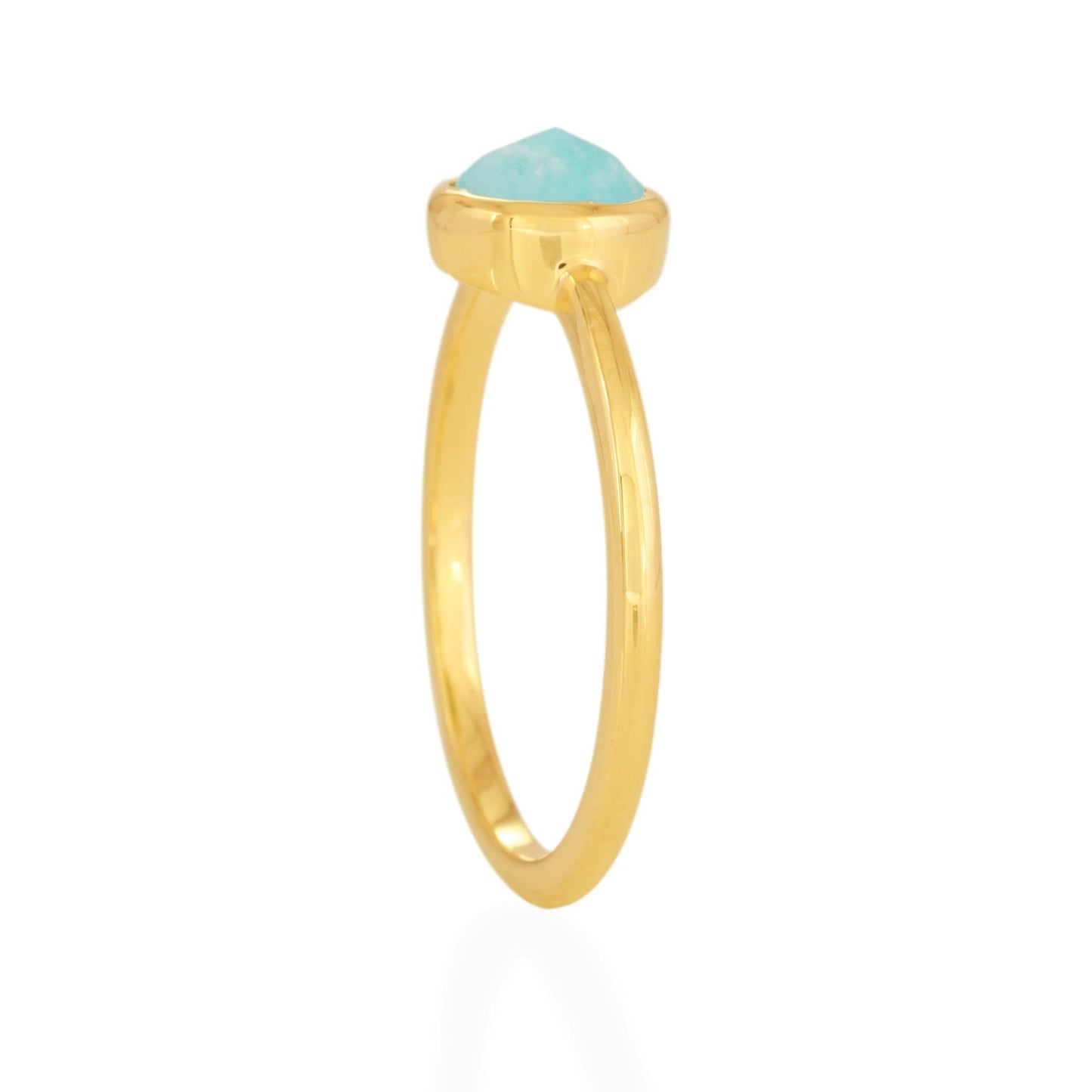 Amazonite Rose Cut Ring - 18k Gold Vermeil