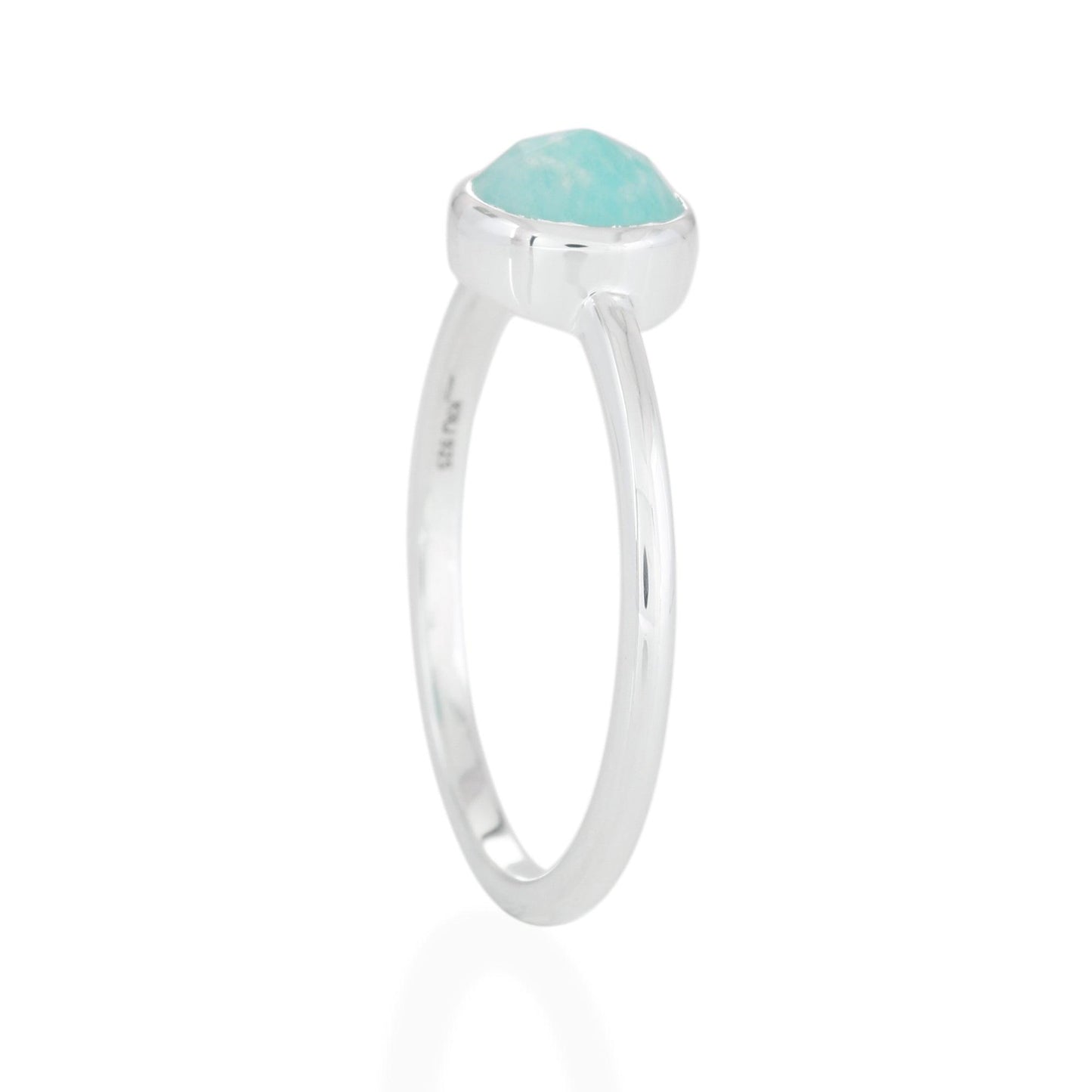 Amazonite Rose Cut Ring - Sterling Silver