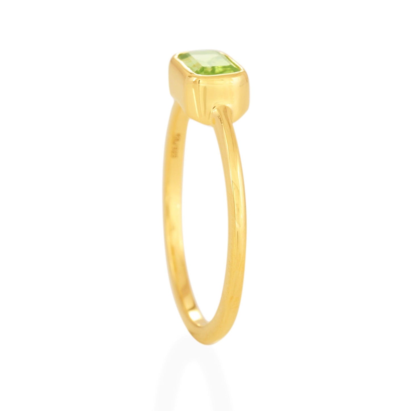Peridot Octagon Ring - 18k Gold Vermeil