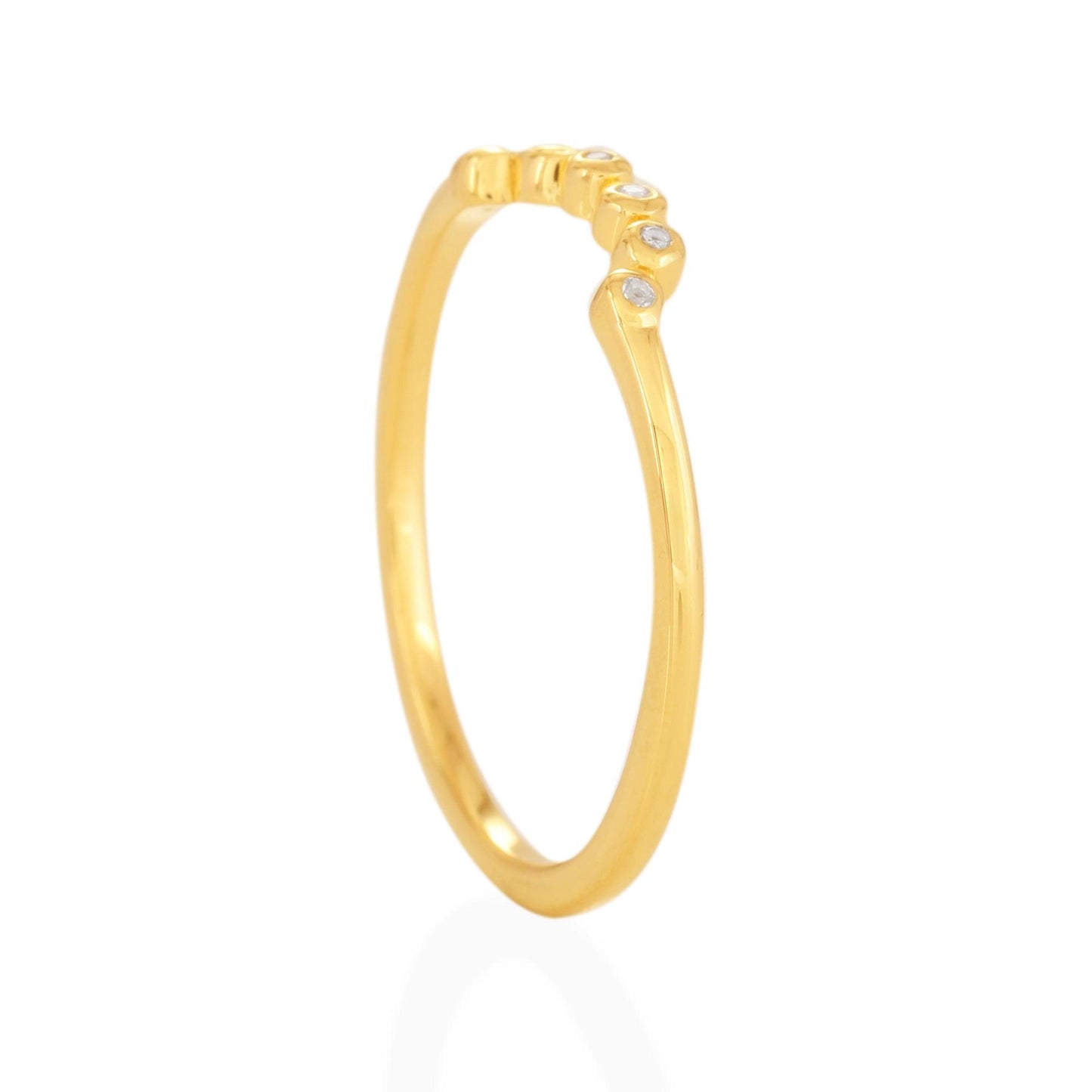 Half Circle Stacking Ring - 18K GOLD VERMEIL