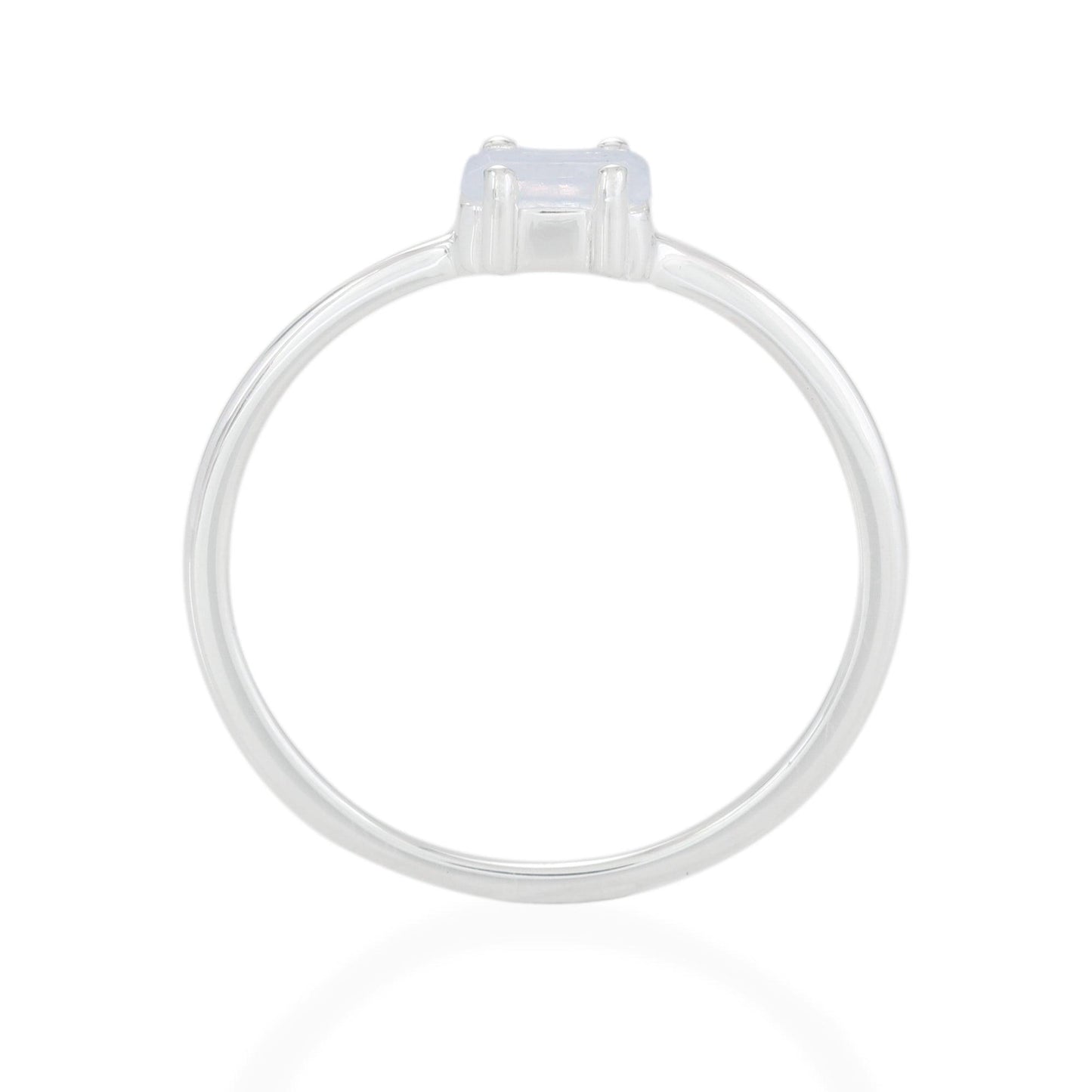 Moonstone Baguette Ring - Sterling Silver
