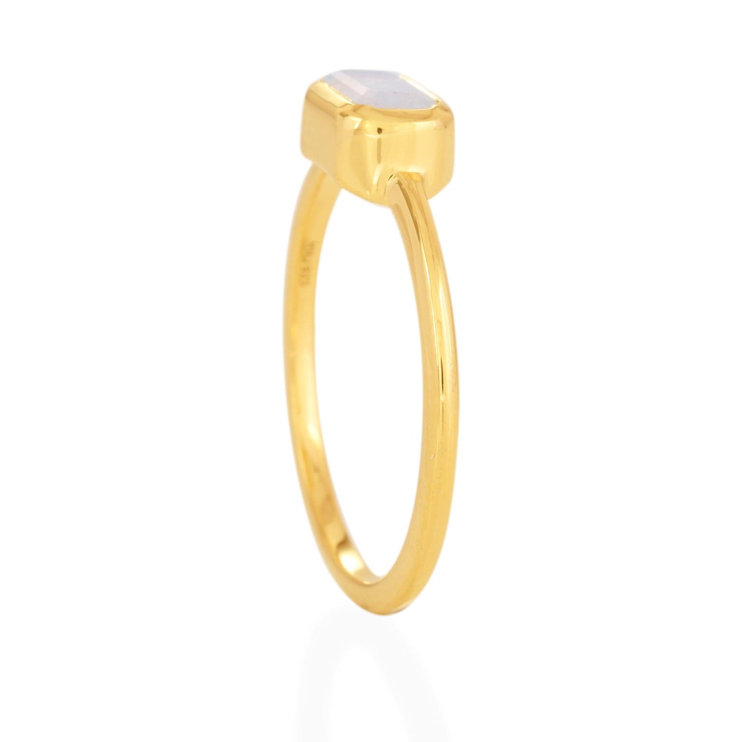 Moonstone Octagon Ring - 18k Gold Vermeil