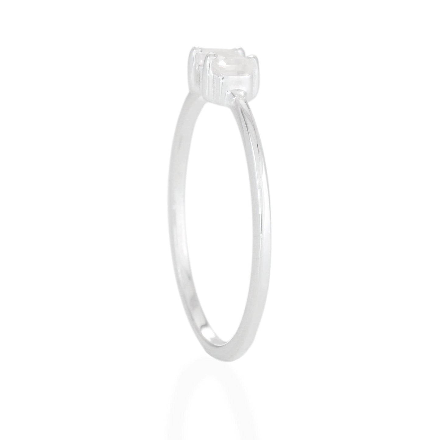 White Topaz Baguette Ring - Sterling Silver