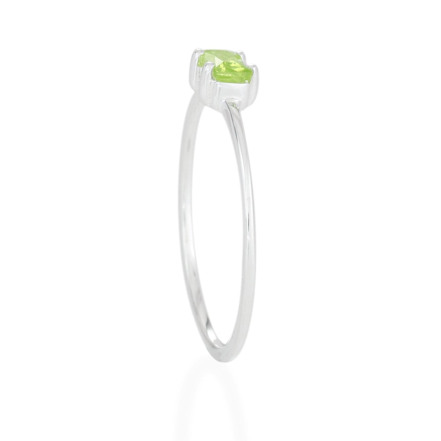 Peridot Baguette Ring - Sterling Silver