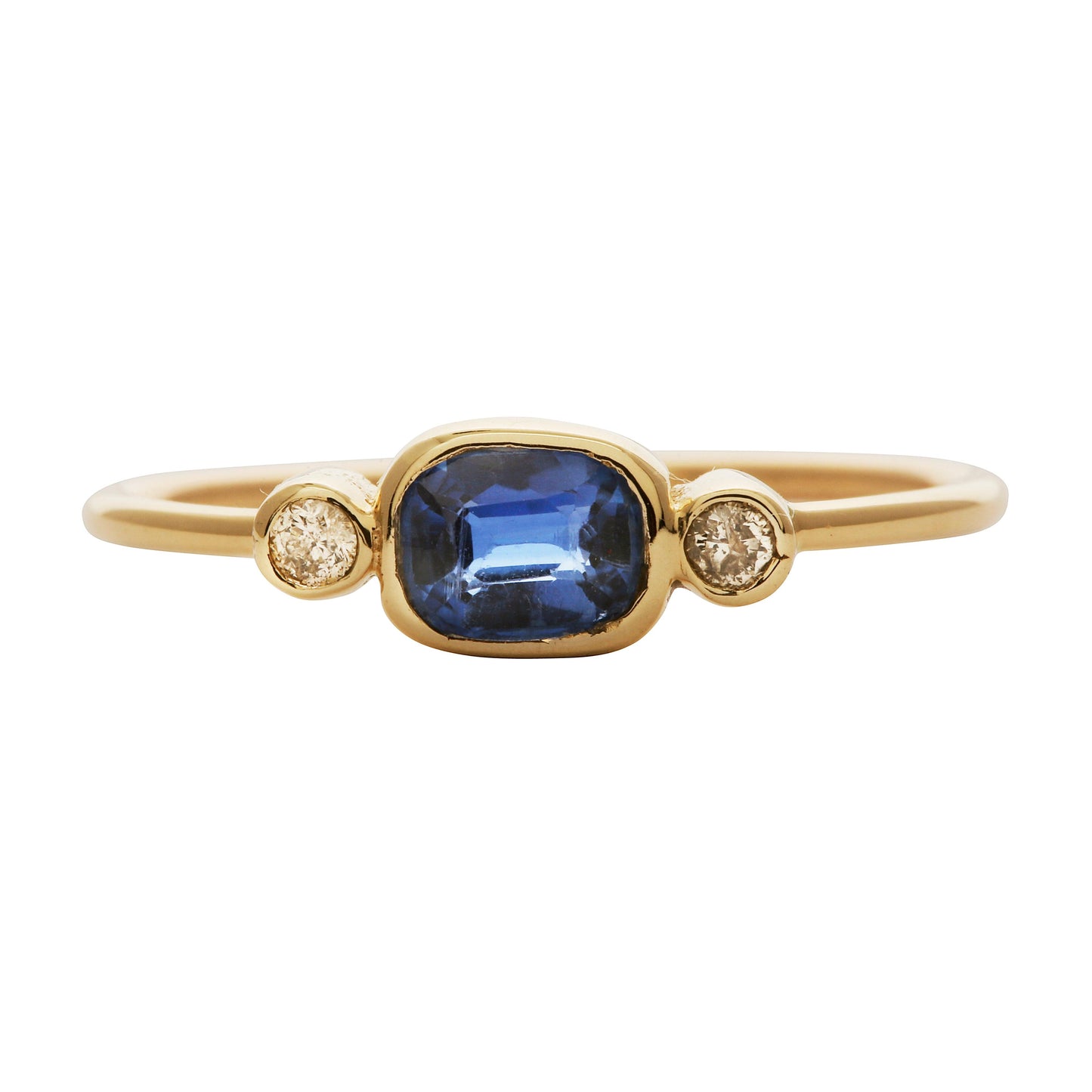 Midnight Kyanite & Diamond Ring - 9k Gold
