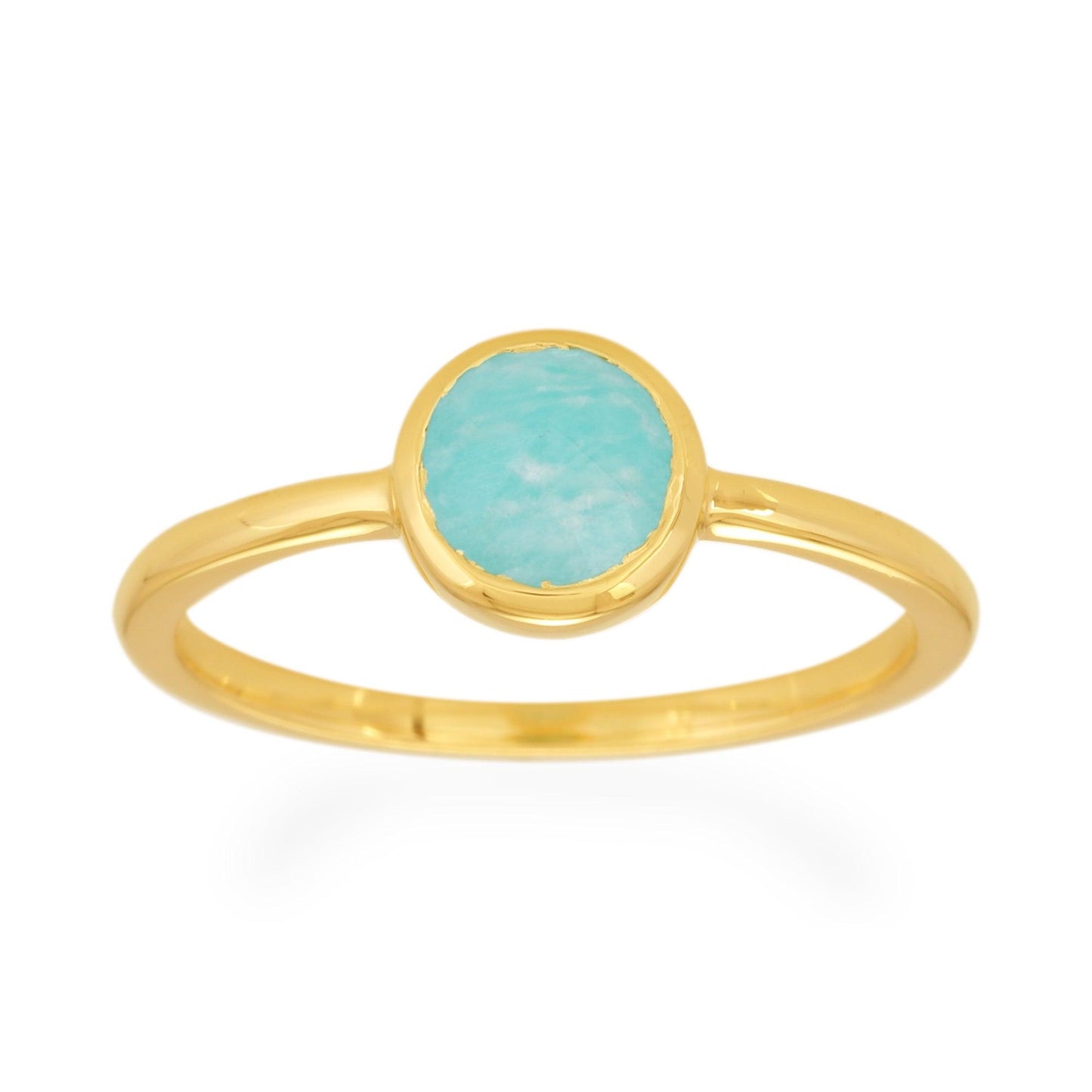 Amazonite Rose Cut Ring - 18k Gold Vermeil