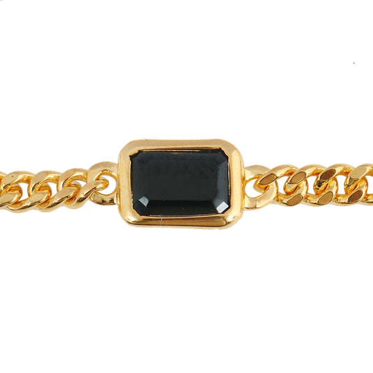 Black Spinel Emerald Cut Bracelet - Gold Vermeil