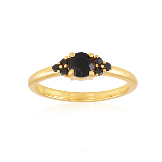 Cluster Black Spinel Ring - 18k Gold Vermeil