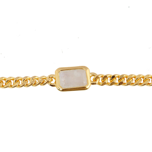 Moonstone Emerald Cut Bracelet - Gold Vermeil