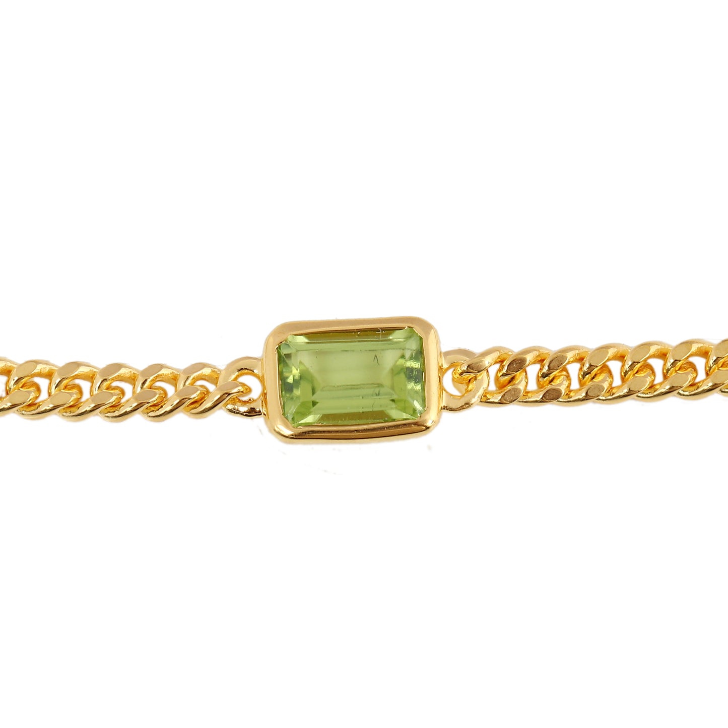 Peridot Emerald Cut Bracelet - Gold Vermeil