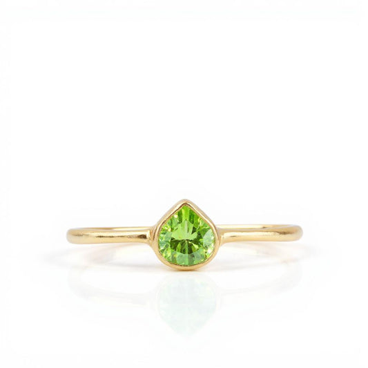 Peridot Pear Ring - Gold Vermeil