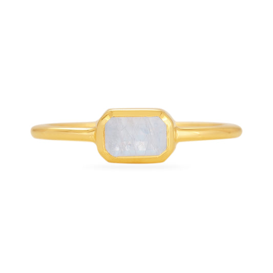 Moonstone Octagon Ring - 18k Gold Vermeil