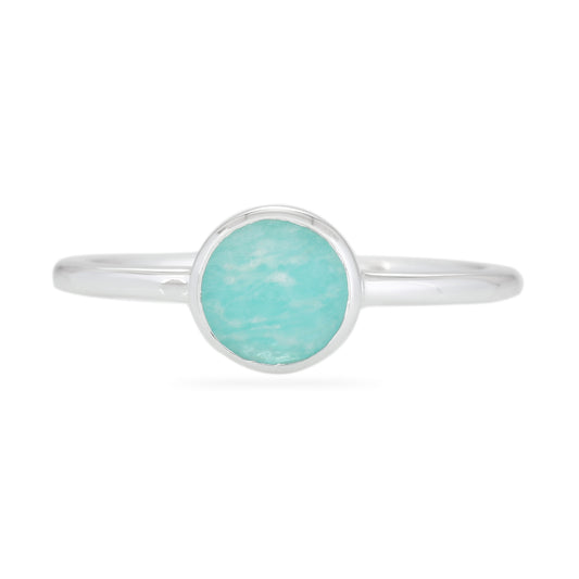 Amazonite Rose Cut Ring - Sterling Silver