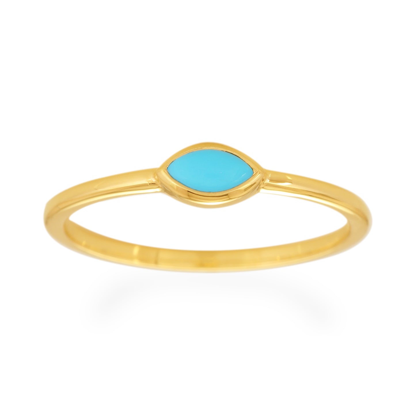 Turquoise Marquise Ring - 18k Gold Vermeil